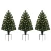 3ct. Pre-Lit Alexa Enabled Pathway Green Artificial Christmas Tree Set