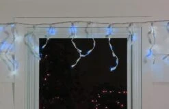Northlight 100ct. LED Wide Angle Icicle Christmas Lights With White Wire Blue -Northlight Decor Store D676189S 3