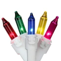 Northlight 100ct. Mini Icicle Christmas Light Set With White Wire Multicolored -Northlight Decor Store D676190S 1