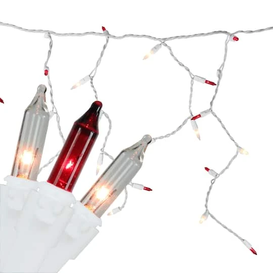 Northlight 100ct. Mini Icicle Christmas Light Set With White Wire Red And White 3 Northlight 100ct. Mini Icicle Christmas Light Set With White Wire Red And White - Image 3