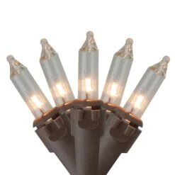 Northlight 100ct. Clear Mini Christmas Light Set With Brown Wire