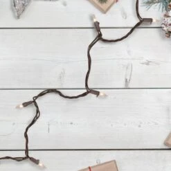 Northlight 100ct. Clear Mini Christmas Light Set With Brown Wire -Northlight Decor Store D676196S 2