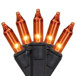 Northlight 50ct. Mini Christmas String Lights With Black Wire Orange -Northlight Decor Store D676204S 11
