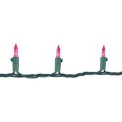 Northlight 100ct. Mini Christmas String Lights With Green Wire Pink -Northlight Decor Store D676205S 5