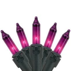 Northlight 50ct. Mini Christmas String Lights With Black Wire Purple -Northlight Decor Store D676208S 11