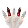 Northlight 100ct. Mini Christmas String Lights With White Wire Red/Clear