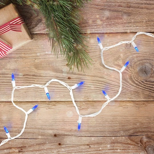 Northlight 100ct. LED Mini Christmas Lights With White Wire Blue 4 Northlight 100ct. LED Mini Christmas Lights With White Wire Blue - Image 4