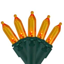 Northlight 50ct. LED Mini Christmas String Lights With Green Wire Orange