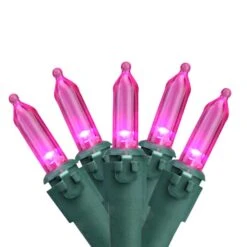 Northlight 50ct. LED Mini Christmas String Lights With Green Wire Pink 19 Northlight 50ct. LED Mini Christmas String Lights With Green Wire Pink -Northlight Decor Store D676222S 11