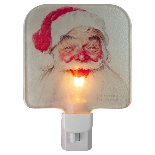 Northlight 6" Norman Rockwell 'Santa Claus' Glass Christmas Night Light 2 Northlight 6" Norman Rockwell 'Santa Claus' Glass Christmas Night Light - Image 2
