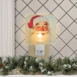 Northlight 6" Norman Rockwell 'Santa Claus' Glass Christmas Night Light 6 Northlight 6" Norman Rockwell 'Santa Claus' Glass Christmas Night Light -Northlight Decor Store D676230S 2