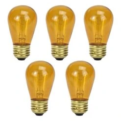 Northlight Transparent Incandescent S14 Replacement Christmas Bulbs, 25ct. Amber -Northlight Decor Store D676232S 15