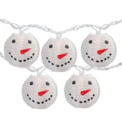 Northlight 10ct. White Snowman Paper Lantern Christmas Light Set -Northlight Decor Store D676233S 12
