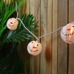 Northlight 10ct. White Snowman Paper Lantern Christmas Light Set -Northlight Decor Store D676233S 16