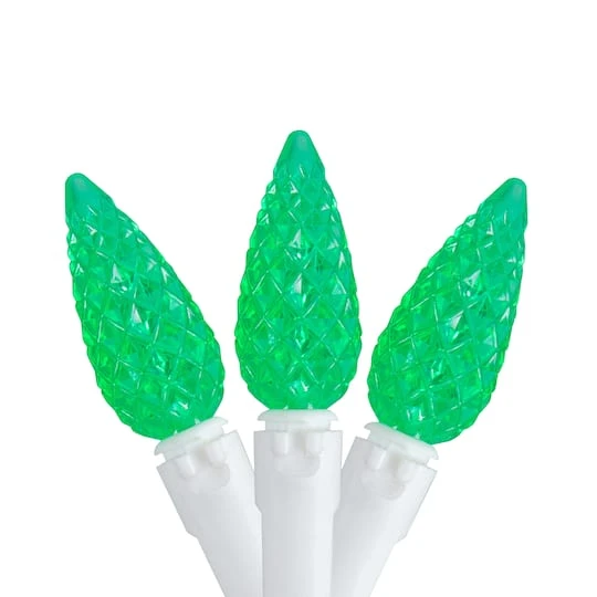 Northlight 70ct. Green Faceted LED C6 Christmas Light Set 2 Northlight 70ct. Green Faceted LED C6 Christmas Light Set - Image 2