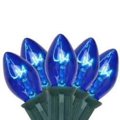 Northlight 25ct. C7 Christmas String Lights With Green Wire Blue -Northlight Decor Store D676249S 1 1