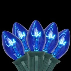 Northlight 25ct. C7 Christmas String Lights With Green Wire Blue -Northlight Decor Store D676249S 3