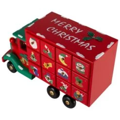 Northlight 14" Red Children Advent Calendar Storage Truck Christmas Décor -Northlight Decor Store D676277S 3