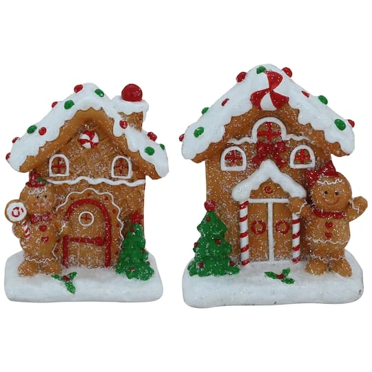 Northlight Gingerbread Houses With Gingerbread Boy & Girl Christmas Decoration Set 2 Northlight Gingerbread Houses With Gingerbread Boy & Girl Christmas Decoration Set - Image 2
