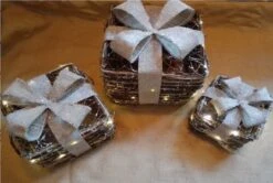 Northlight Lighted Rattan Gift Boxes With Burlap Bows Tabletop Christmas Decorations Set 11 Northlight Lighted Rattan Gift Boxes With Burlap Bows Tabletop Christmas Decorations Set -Northlight Decor Store D676316S 2