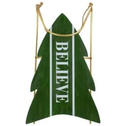 Northlight 18.25'' Green Wooden Believe Christmas Snow Sled Decoration 14 Northlight 18.25'' Green Wooden Believe Christmas Snow Sled Decoration -Northlight Decor Store D676319S 11