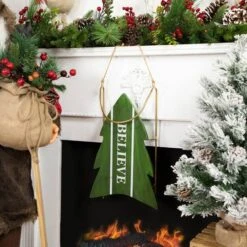 Northlight 18.25'' Green Wooden Believe Christmas Snow Sled Decoration 16 Northlight 18.25'' Green Wooden Believe Christmas Snow Sled Decoration -Northlight Decor Store D676319S 13