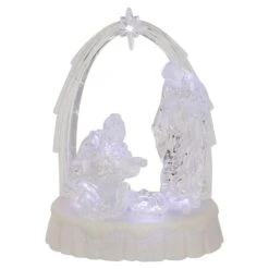 Northlight 7'' LED Lighted Musical Icy Crystal Nativity Scene Christmas Decoration