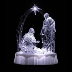 Northlight 7'' LED Lighted Musical Icy Crystal Nativity Scene Christmas Decoration 10 Northlight 7'' LED Lighted Musical Icy Crystal Nativity Scene Christmas Decoration -Northlight Decor Store D676324S 3