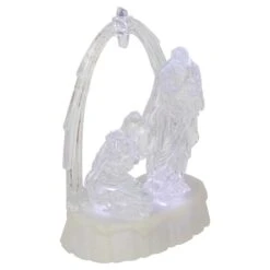 Northlight 7'' LED Lighted Musical Icy Crystal Nativity Scene Christmas Decoration 11 Northlight 7'' LED Lighted Musical Icy Crystal Nativity Scene Christmas Decoration -Northlight Decor Store D676324S 4