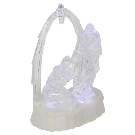 Northlight 7'' LED Lighted Musical Icy Crystal Nativity Scene Christmas Decoration 5 Northlight 7'' LED Lighted Musical Icy Crystal Nativity Scene Christmas Decoration - Image 5