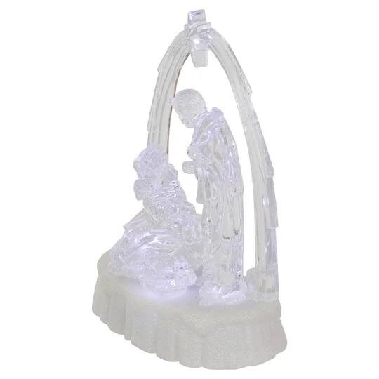 Northlight 7'' LED Lighted Musical Icy Crystal Nativity Scene Christmas Decoration 6 Northlight 7'' LED Lighted Musical Icy Crystal Nativity Scene Christmas Decoration - Image 6
