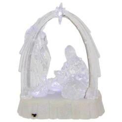 Northlight 7'' LED Lighted Musical Icy Crystal Nativity Scene Christmas Decoration 13 Northlight 7'' LED Lighted Musical Icy Crystal Nativity Scene Christmas Decoration -Northlight Decor Store D676324S 6