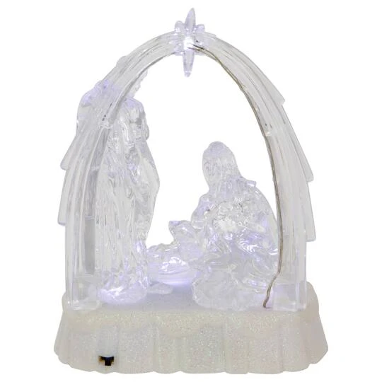 Northlight 7'' LED Lighted Musical Icy Crystal Nativity Scene Christmas Decoration 7 Northlight 7'' LED Lighted Musical Icy Crystal Nativity Scene Christmas Decoration - Image 7