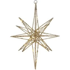 Northlight 12'' Warm White LED Lighted B/O Gold Glittered Geometric Star Christmas Decoration 11 Northlight 12'' Warm White LED Lighted B/O Gold Glittered Geometric Star Christmas Decoration -Northlight Decor Store D676325S 11