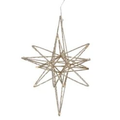 Northlight 12'' Warm White LED Lighted B/O Gold Glittered Geometric Star Christmas Decoration 10 Northlight 12'' Warm White LED Lighted B/O Gold Glittered Geometric Star Christmas Decoration -Northlight Decor Store D676325S 2