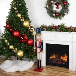 Northlight 48.25'' Blue And White Christmas Nutcracker Soldier With Sword Decoration -Northlight Decor Store D676330S 12