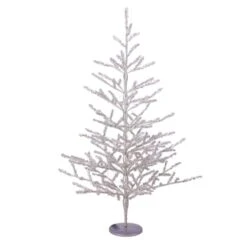 Northlight 3ft. Pre-Lit Silver Tinsel Twig Artificial Christmas Tree, Warm White LED Lights -Northlight Decor Store D676653S 11