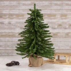 Northlight 2ft. Unlit Potted Downswept Mini Village Pine Medium Artificial Christmas Tree -Northlight Decor Store D676688S 2