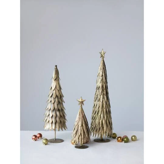 Hello Honey® 18" Antique Brass Metal Christmas Tree Décor 3 Hello Honey® 18" Antique Brass Metal Christmas Tree Décor - Image 3