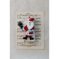 Hello Honey® 7" Red Santa Wool Felt Santa Ornament -Northlight Decor Store D758782S 2