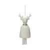 Hello Honey® 6" White Stoneware Reindeer Bell With Gold Electroplating