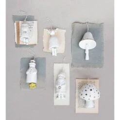 Hello Honey® 6" White Stoneware Reindeer Bell With Gold Electroplating -Northlight Decor Store D758790S 2