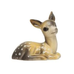 Hello Honey® 4" Brown & White Decorative Stoneware Fawn Figurine