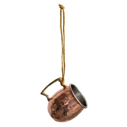 Hello Honey® 2.5" Copper Finish Hammered Stainless Steel Mule Mug Ornament 1 Hello Honey® 2.5" Copper Finish Hammered Stainless Steel Mule Mug Ornament
