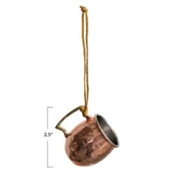 Hello Honey® 2.5" Copper Finish Hammered Stainless Steel Mule Mug Ornament 9 Hello Honey® 2.5" Copper Finish Hammered Stainless Steel Mule Mug Ornament -Northlight Decor Store D758827S 5