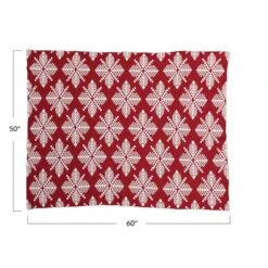 Hello Honey® Red & White Snowflake Two-Sided Cotton Knit Slub Throw 9 Hello Honey® Red & White Snowflake Two-Sided Cotton Knit Slub Throw -Northlight Decor Store D758831S 4