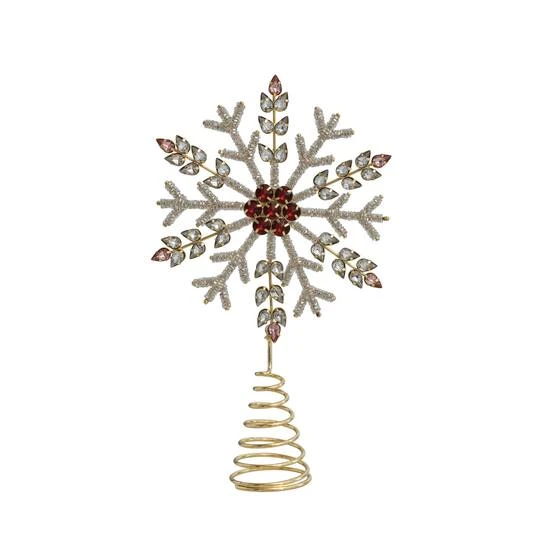 Hello Honey® 11" Metal, Glass & Acrylic Snowflake Tree Topper With Jewels 2 Hello Honey® 11" Metal, Glass & Acrylic Snowflake Tree Topper With Jewels - Image 2