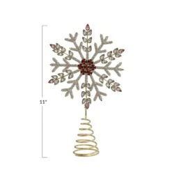Hello Honey® 11" Metal, Glass & Acrylic Snowflake Tree Topper With Jewels 7 Hello Honey® 11" Metal, Glass & Acrylic Snowflake Tree Topper With Jewels -Northlight Decor Store D758837S 3