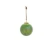 Hello Honey® 4" Green Hand-Marbled Glass Ball Ornament With Leather Hanger