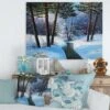Designart Christmas Forest With River & Trees IIICanvas Wall Art